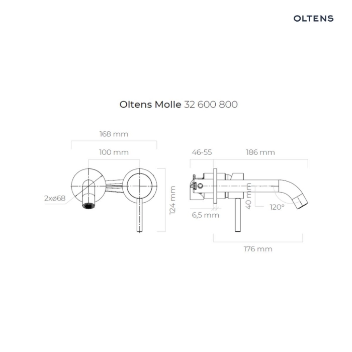 Oltens Molle bateria umywalkowa podtynkowa kompletna złota 32600800