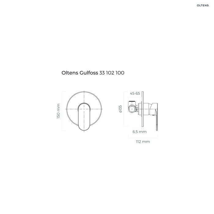 Oltens Gulfoss bateria prysznicowa podtynkowa kompletna chrom 33102100