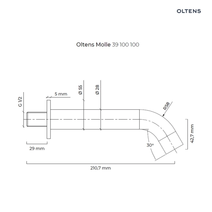 Oltens Gota wylewka wannowa chrom 39101100