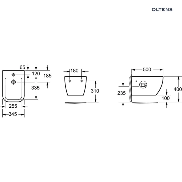 Oltens Vernal bidet wiszący z powłoką SmartClean biały 46502000