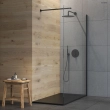 Oltens Bergytan brodzik prostokątny 140x80 cm RockSurface czarny mat 15106300