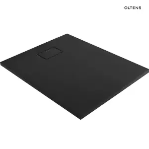 Oltens Bergytan brodzik prostokątny 100x80 cm RockSurface czarny mat 15100300