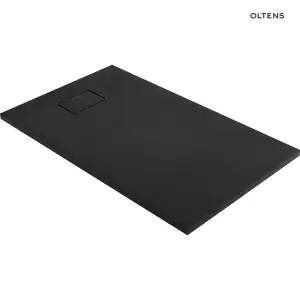 Oltens Bergytan brodzik prostokątny 120x70 cm RockSurface czarny mat 15102300