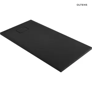 Oltens Bergytan brodzik prostokątny 140x70 cm RockSurface czarny mat 15105300