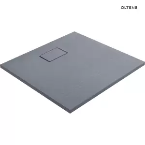 Oltens Bergytan brodzik kwadratowy 80x80 cm RockSurface szary beton 17100700