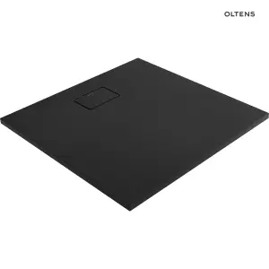 Oltens Bergytan brodzik kwadratowy 90x90 cm RockSurface czarny mat 17101300