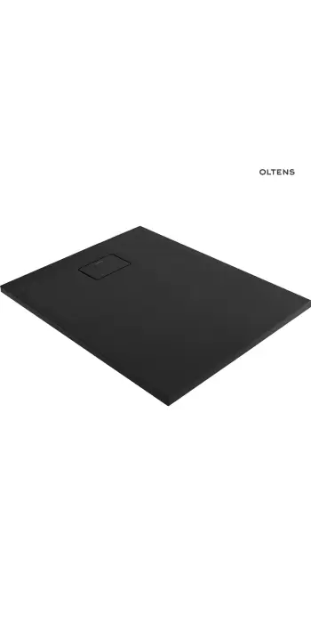 Oltens Bergytan brodzik prostokątny 100x80 cm RockSurface czarny mat 15100300