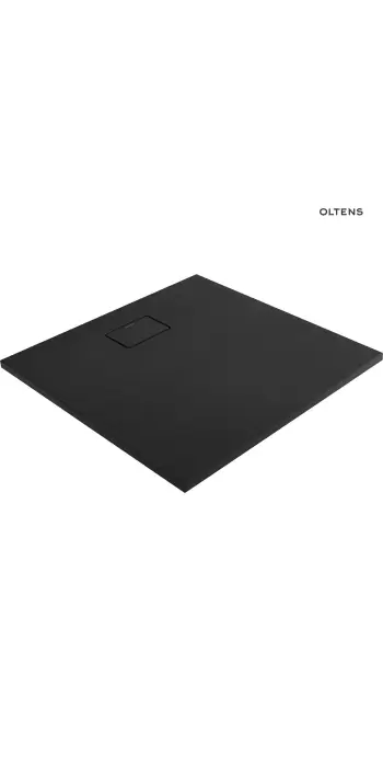 Oltens Bergytan brodzik kwadratowy 90x90 cm RockSurface czarny mat 17101300