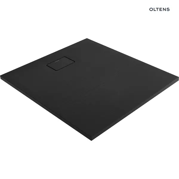Oltens Bergytan brodzik prostokątny 100x90 cm RockSurface czarny mat 15101300
