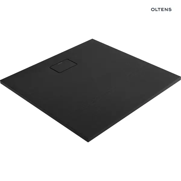 Oltens Bergytan brodzik kwadratowy 100x100 cm RockSurface czarny mat 17102300