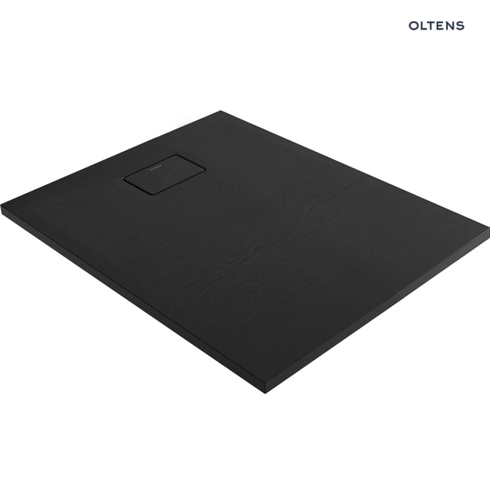 Oltens Bergytan brodzik prostokątny 100x80 cm RockSurface czarny mat 15100300