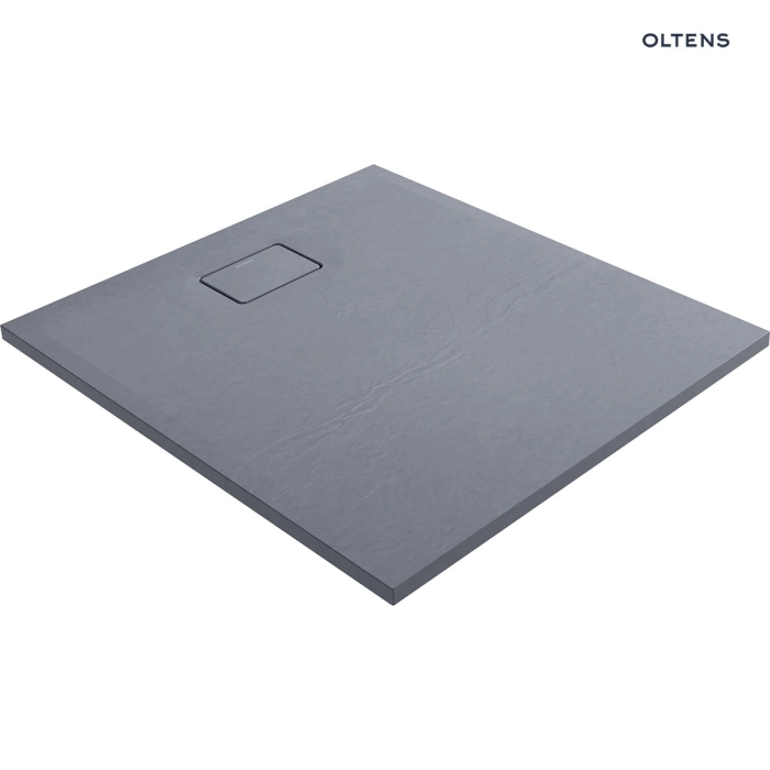 Oltens Bergytan brodzik prostokątny 100x90 cm RockSurface szary beton 15101700