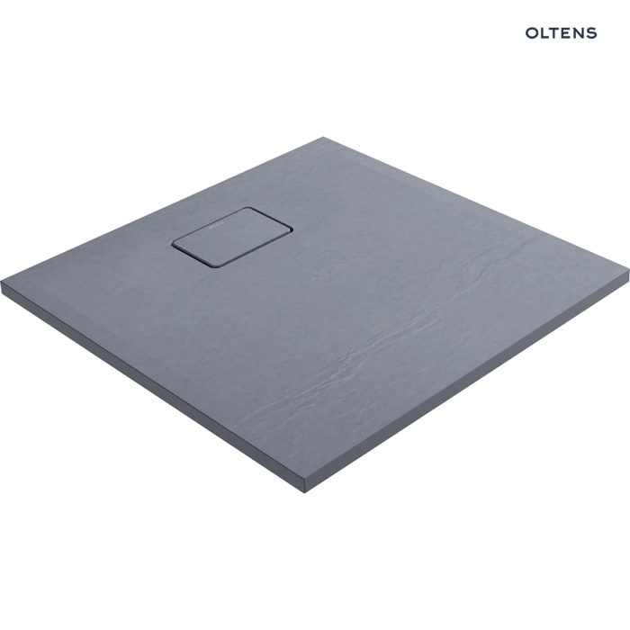 Oltens Bergytan brodzik kwadratowy 80x80 cm RockSurface szary beton 17100700