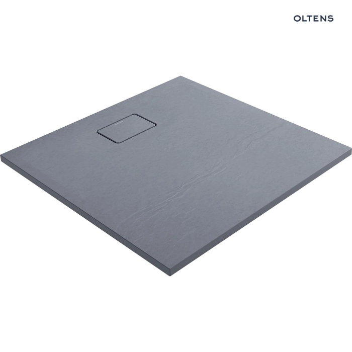 Oltens Bergytan brodzik kwadratowy 90x90 cm RockSurface szary beton 17101700