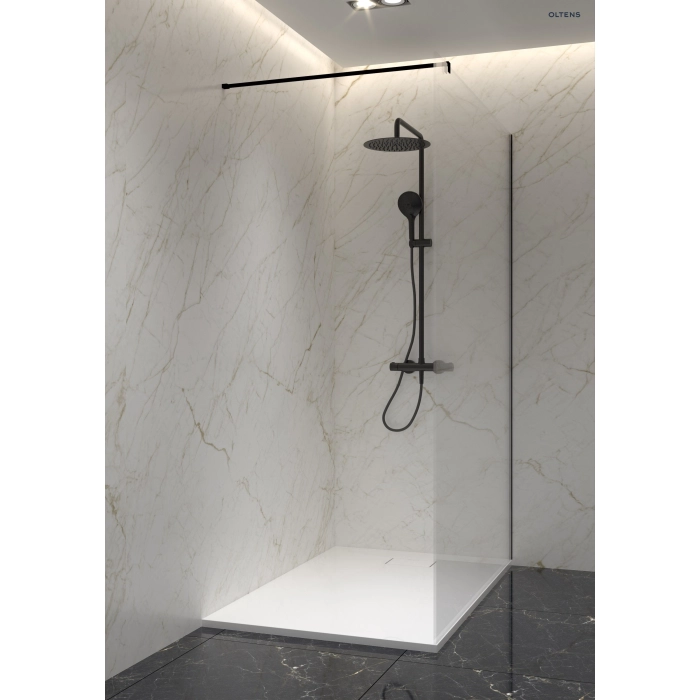 Oltens Bergytan brodzik prostokątny 100x90 cm RockSurface biały 15101000