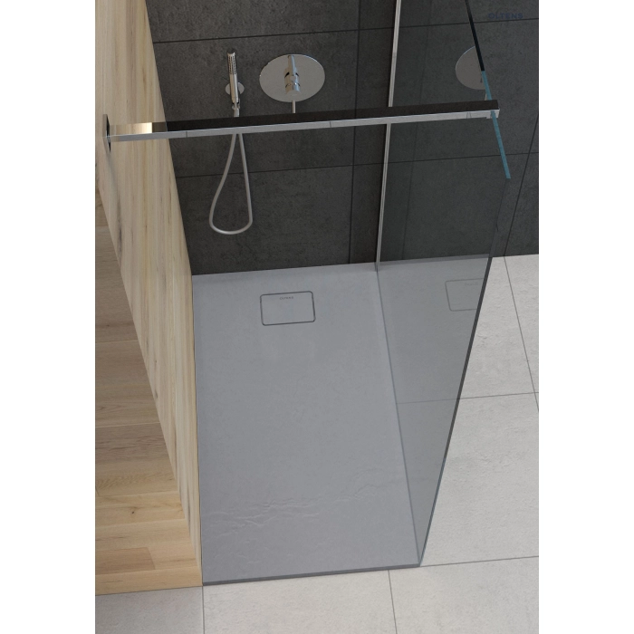 Oltens Bergytan brodzik prostokątny 120x80 cm RockSurface szary beton 15103700
