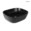 Oltens Hamnes umywalka 46,5x37,5 cm nablatowa owalna czarny mat 40301300