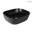 Oltens Hamnes umywalka 46,5x37,5 cm nablatowa owalna czarny mat 40301300