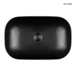 Oltens Hamnes umywalka 61x40 cm nablatowa owalna czarny mat 40302300