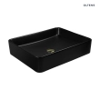 Oltens Forde umywalka 51x40,5 cm nablatowa prostokątna z powłoką SmartClean czarny mat 40803300