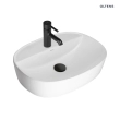 Oltens Hamnes Thin umywalka 51x39 cm nablatowa owalna z powłoką SmartClean biała 41813000