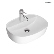 Oltens Hamnes Thin umywalka 51x39 cm nablatowa owalna z powłoką SmartClean biała 41813000