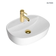 Oltens Hamnes Thin umywalka 51x39 cm nablatowa owalna biała 41313000