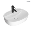 Oltens Hamnes Thin umywalka 51x39 cm nablatowa owalna z powłoką SmartClean biała 41813000
