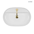 Oltens Hamnes Thin umywalka 62x42 cm nablatowa owalna z powłoką SmartClean biała 41814000