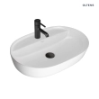 Oltens Hamnes Thin umywalka 62x42 cm nablatowa owalna z powłoką SmartClean biała 41814000