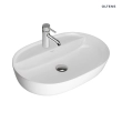 Oltens Hamnes Thin umywalka 62x42 cm nablatowa owalna biała 41314000