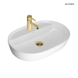 Oltens Hamnes Thin umywalka 62x42 cm nablatowa owalna z powłoką SmartClean biała 41814000