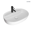 Oltens Hamnes Thin umywalka 62x42 cm nablatowa owalna z powłoką SmartClean biała 41814000