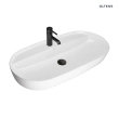 Oltens Hamnes Thin umywalka 80x40 cm nablatowa owalna z powłoką SmartClean biała 41815000
