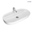 Oltens Hamnes Thin umywalka 80x40 cm nablatowa owalna z powłoką SmartClean biała 41815000