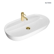 Oltens Hamnes Thin umywalka 80x40 cm nablatowa owalna z powłoką SmartClean biała 41815000