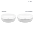 Oltens Hamnes Thin umywalka 80x40 cm nablatowa owalna z powłoką SmartClean biała 40821000