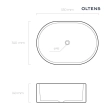 Oltens Lom umywalka 55x34 cm nablatowa owalna z powłoką SmartClean biała 40811000