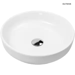 Oltens Fossa umywalka 40 cm nablatowa okrągła biała 40302000