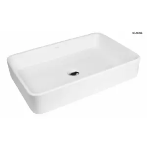 Oltens Lustra umywalka 60,5x35 cm nablatowa prostokątna z powłoką SmartClean biała 40806000