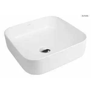 Oltens Hadsel umywalka 38,5 cm nablatowa kwadratowa biała 40307000
