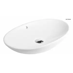 Oltens Sogne umywalka 63x42 cm nablatowa owalna z powłoką SmartClean biała 40810000
