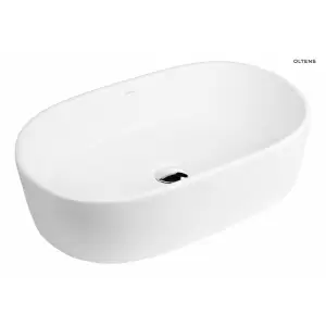 Oltens Lom umywalka 55x34 cm nablatowa owalna biała 40311000