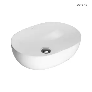 Oltens Hamnes Thin umywalka 49,5x35,5 cm nablatowa owalna biała 40319000