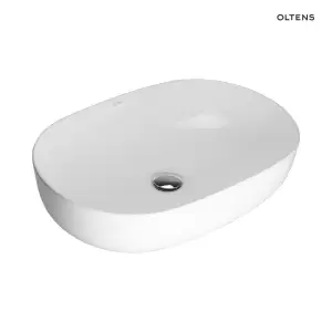 Oltens Hamnes Thin umywalka 60,5x41,5 cm nablatowa owalna biała 40320000