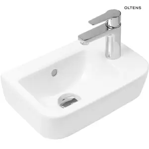 Oltens Vernal umywalka 37x24,5 cm wisząca prawa z powłoką SmartClean biała 41505000