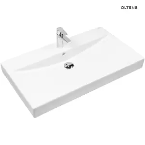 Oltens Hofsa umywalka 80x46 cm nablatowa z powłoką SmartClean biała 41806000