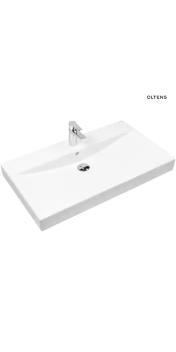 Oltens Hofsa umywalka 80x46 cm nablatowa z powłoką SmartClean biała 41806000