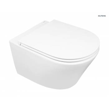 Zestaw Oltens Jog miska WC wisząca PureRim z deską wolnoopadającą Slim 42005000