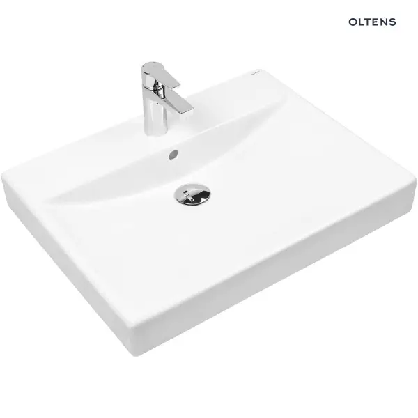 Oltens Hofsa umywalka 60x46 cm nablatowa z powłoką SmartClean biała 41805000